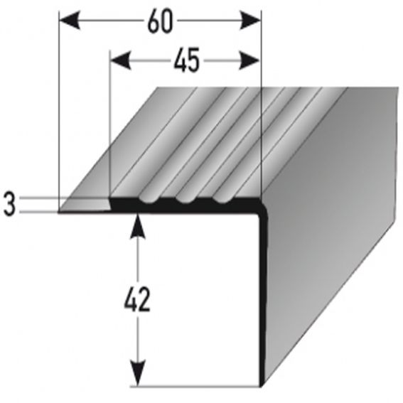 Auer Treppenkanten- & Winkelprofile Amieira H 45 mm B 60 mm L 2500 mm Einfasshöhe 3 mm von Auer Metallprofile