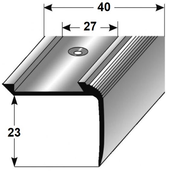 Auer Treppenkanten- & Winkelprofile Enna Höhe 23 mm Breite 40 mm Aluminium eloxiert von Auer Metallprofile