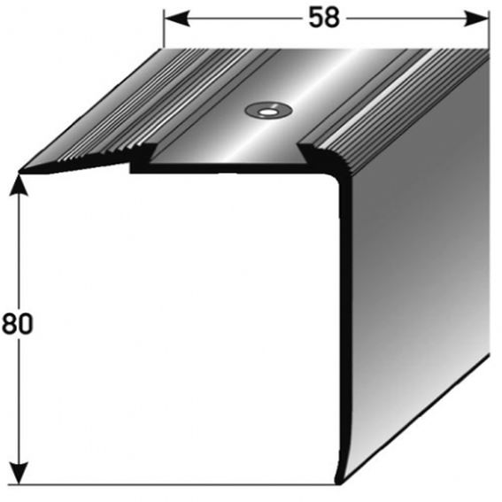 Auer Treppenkanten- & Winkelprofile Grava Höhe 80 mm Breite 58 mm Aluminium eloxiert von Auer Metallprofile