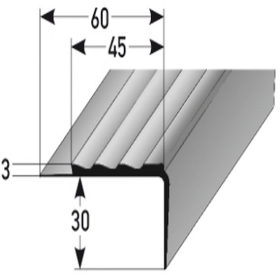 Auer Treppenkanten- & Winkelprofile Macao H 33 mm B 60 mm L 2500 mm Einfasshöhe 3 mm von Auer Metallprofile