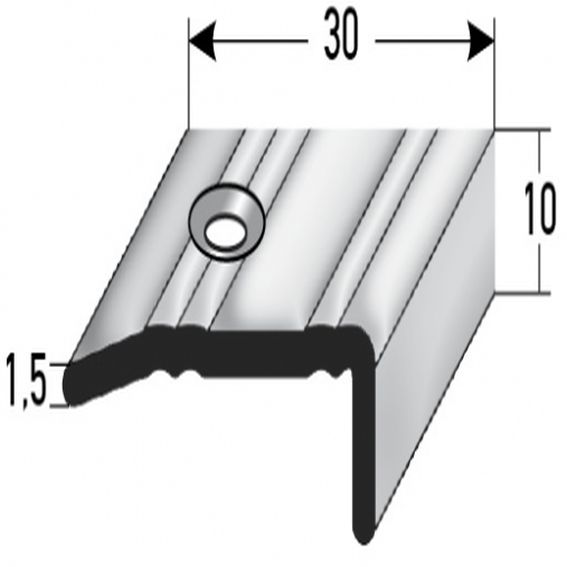 Auer Treppenkanten- & Winkelprofile Massa Rutschhemmend R10 DIN 51130 10 x 30 mm Edelstahl von Auer Metallprofile