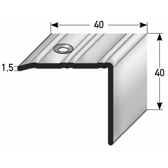 Auer Treppenkanten- & Winkelprofile Ortona Rutschhemmend R10 DIN 51130 40 x 40 mm Edelstahl von Auer Metallprofile