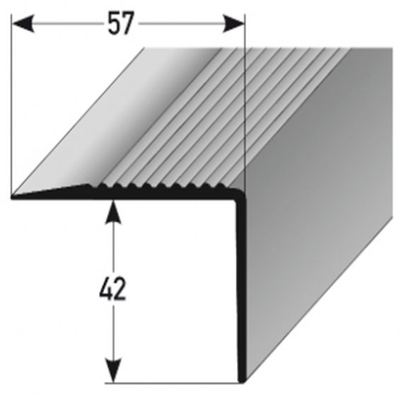 Auer Treppenkanten- & Winkelprofile Veiros Höhe 42 mm Breite 57 mm Länge 2500 mm Weich-PVC von Auer Metallprofile