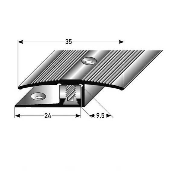 Auer Übergangsprofil Vernon B 35 mm Einfasshöhe 7 - 17 mm Übergangsschiene Alu eloxiert von Auer Metallprofile