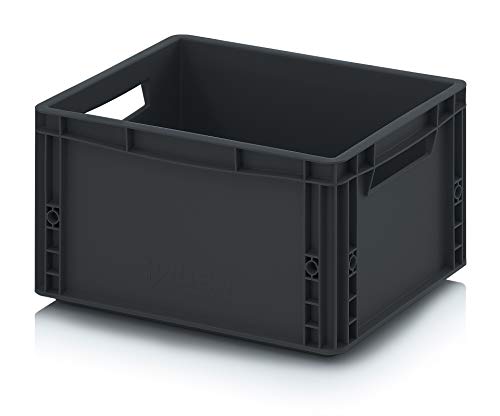 Eurobehälter EG 43/22 von Auer Kunststoffbox 40x30x22cm Griffe offen | Transportbehälter 20L Lagerbox Schwarz stapelbar | Lebensmittelbehälter Materialbox Campingbox Eurobehälter EG 43/22 von Auer Kunststoffbox 40x30x22cm Griffe offen | Transportbehälter 20L Lagerbox Schwarz stapelbar | Lebensmittelbehälter Materialbox Campingbox von Auer Packaging