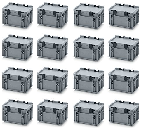 Auer Packaging 16x Eurobehälter-Eurobox 20 x 15 x 13,5 mit Scharnierdeckel inkl. gratis Zollstock, 16er Set Auer Packaging 16x Eurobehälter-Eurobox 20 x 15 x 13,5 mit Scharnierdeckel inkl. gratis Zollstock, 16er Set von Auer Packaging