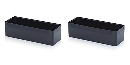 Einsatzkästen 2er Set längs 15cm Höhe für Auer Eurobehälter * Einsatz Kästen Einsätze schwarz von Auer Packaging