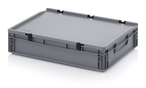 Auer Packaging Eurobehälter-Eurobox 60 x 40 x 13,5 cm mit Scharnierdeckel inkl. gratis Zollstock von Auer Packaging