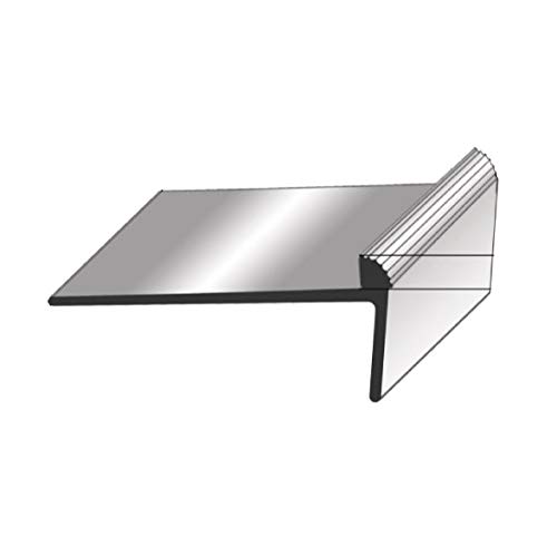 Treppenkantenprofil / Winkelprofil (10 x 37 x 7 mm) aus Aluminium eloxiert, gebohrt, silber von Auer