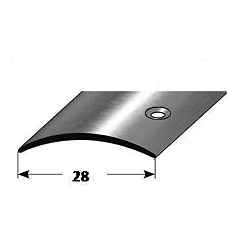 Übergangsprofil / Übergangsschiene / Übergangsleiste 28 mm, seitlich gebohrt / Typ: 13 (Edelstahl poliert, 1 mm Stärke) von Auer