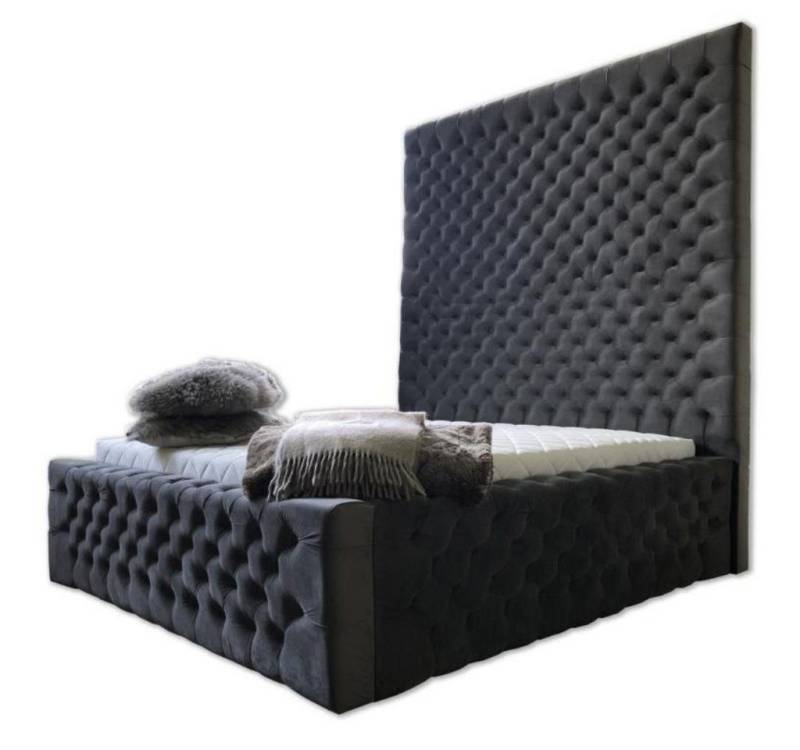 JVmoebel Polsterbett Betten Schwarz Luxus Hotel 180x200cm Bett Polster Design Möbel Sofort (1-tlg., Bett), Made in Europa von JVmoebel