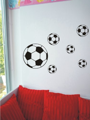 6 Fußbälle kleine kollektion - Schwarz 6 Fußbälle kleine kollektion - Schwarz von Aufkleber2009