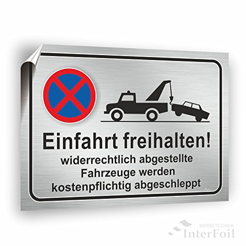 Einfahrt freihalten Aufkleber 30 x 20 cm, PVC Folie für den langfristigen Außeneinsatz, UV beständig und wetterfest - Wieder entfernbar! von AufkleberDealer.de