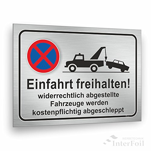 Einfahrt freihalten! Ausfahrt freihalten Schild 30 x 20 cm, stabiles 3 mm Hart PVC Schild für den langfristigen Außeneinsatz, UV beständig von AufkleberDealer.de