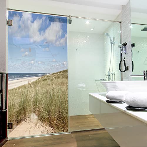 Glasdekor Dusche, Ostsee Druck auf Glasdekorfolie in Sandstrahloptik von AufkleberDealer.de