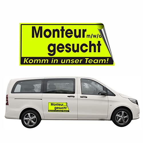 Monteur gesucht Magnetschild neongelb von AufkleberDealer.de