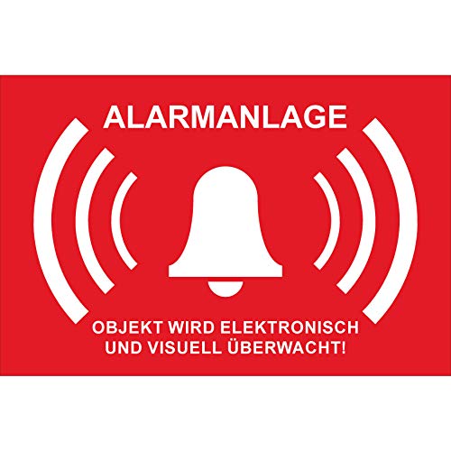 Schild Alarmanlage Alarmgesichert Schild 30 x 20 cm Alarmanlagen Schild Wird überwacht - Premium Alarmgesichert Schild von Aufklebo 3 x ohne Bohrlöcher Schild Alarmanlage Alarmgesichert Schild 30 x 20 cm Alarmanlagen Schild Wird überwacht - Premium Alarmgesichert Schild von Aufklebo 3 x ohne Bohrlöcher von Aufklebo