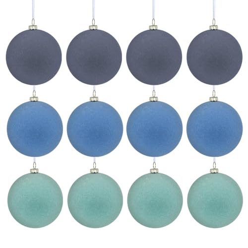 Aufquwk Samt-Weihnachtskugeln, Samt-Weihnachtsschmuck,12 Stück Samtkugel-Ornamente - 2,36 Zoll bruchsichere Weihnachtsbaum-Samtkugel-Ornamente für den Valentinstag von Aufquwk
