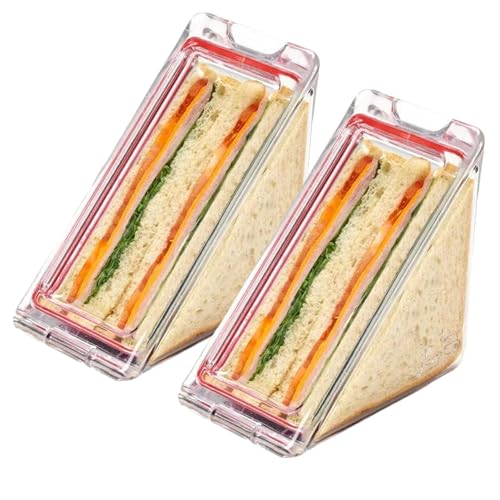 Magnetischer Dreieckige Sandwich Box, 2 Stück Auslaufsichere Sandwich-Behälter, Lebensmittelechte Brotdose Transparente Sandwich-Wedges, Wiederverwendbar Lunchbox Sandwich Boxen Für Picknick, Camping von Aufquwk