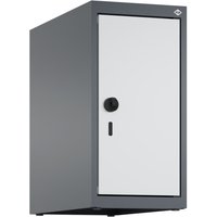 C+P Aufsatzschrank für Kleiderspind Serie Classic PLUS, 1 Abteil Breite 250 mm, anthrazitgrau, lichtgrau, für Vorhängeschloss von C+P