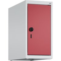 C+P Aufsatzschrank für Kleiderspind Serie Classic PLUS, 1 Abteil Breite 250 mm, lichtgrau, rubinrot, für Vorhängeschloss von C+P