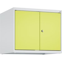 C+P Aufsatzschrank für Kleiderspind Serie Classic PLUS, 2 Abteile mit Trennwand, Breite 300 mm, lichtgrau, clowngrün, Zylinderschloss von C+P