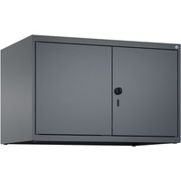 C+P Aufsatzschrank für Kleiderspind Serie Classic PLUS, 2 Abteile mit Trennwand, Breite 400 mm, anthrazitgrau, anthrazitgrau, für Vorhängeschloss von C+P