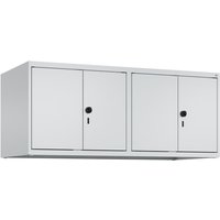 C+P Aufsatzschrank für Kleiderspind Serie Classic PLUS, 4 Abteile Breite 300 mm, lichtgrau, lichtgrau, für Vorhängeschloss von C+P