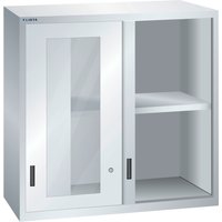 LISTA Aufsatzschrank mit Schiebetüren 54x27E, (BxTxH) 1023x572x1000mm, Sichtfenster, lichtgrau von Lista