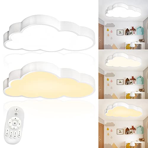 AufuN 48W LED Deckenleuchte Wolken Deckenlampe mit Fernbedienung Dimmbar,Wolken Kreativität Design Lampe,für Kinderzimmer Arbeitszim von AufuN