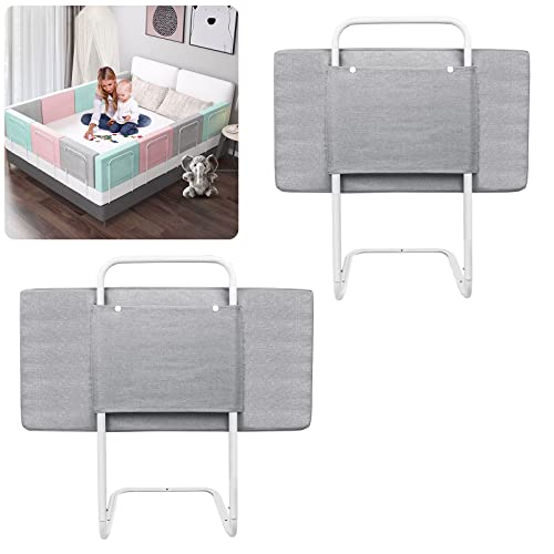 AufuN Ausfallschutz Kinderbett Bettgitter, 5-Loch höhenverstellbar, Fallschutz, Baby-Sicherheitsgitter mit Abnehmbar und Waschbarer Reißverschluss für Familienbett und Kinderbett (50cm,Grey) von AufuN