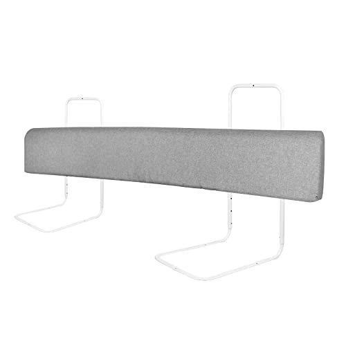 AufuN Bettgitter Rausfallschutz Bettschutzgitter Kinderbettgitter Bettkantenschutz für Kinderbett, Schaumstroff Bettgitter mit rutschfeste und Waschbarer Bezug, für Kleinkinder (150CM, Grau) von AufuN