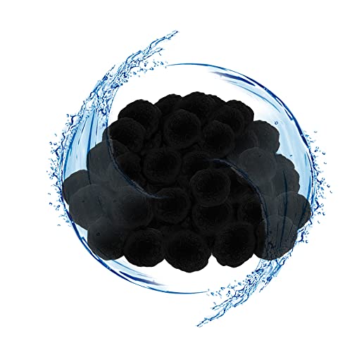 AufuN Filter Balls Filterbälle Filtermaterial mit 700g ersetzen 25kg Filtersand Zubehör für Pool Sandfilter Umweltfreundlicher Poolfilter Filteranlage - 700g Schwarz von AufuN