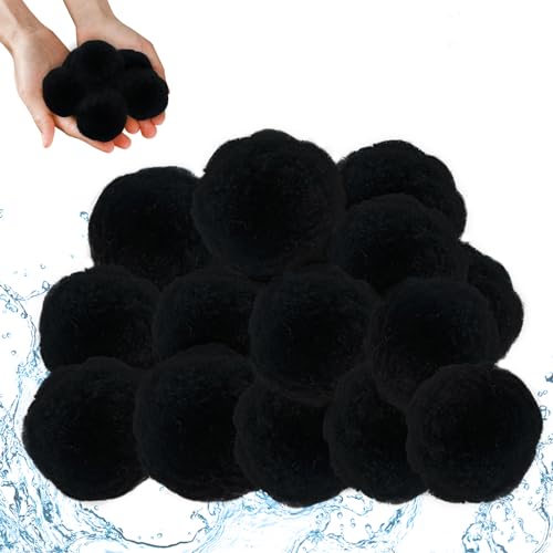 AufuN Filterbälle Pool Filter Balls Sandfilteranlagen,Für Filterpumpe Schwimmbad Sandfilter(1400g, Schwarz) von AufuN