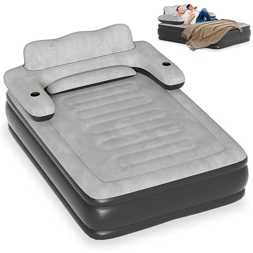 AufuN Flocked Luftbett Luftmatratze Selbstaufblasend 2 Personen mit Integrierter Elektrischer Pumpe und integriertem Kopfteil, Premium Gästebett Aufblasbare Matratze für Camping oder Heimgebrauch AufuN Flocked Luftbett Luftmatratze Selbstaufblasend 2 Personen mit Integrierter Elektrischer Pumpe und integriertem Kopfteil, Premium Gästebett Aufblasbare Matratze für Camping oder Heimgebrauch von AufuN