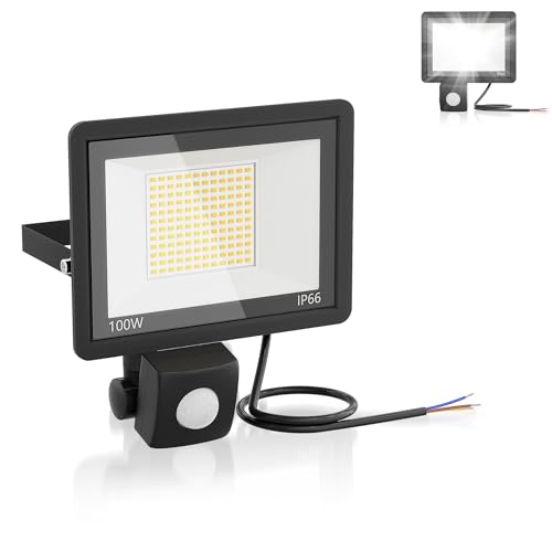 AufuN LED Strahler mit Bewegungsmelder, 100W 3500LM Außenstrahler 6500K Kaltweiß Superhell Scheinwerfer Fluter IP66 Wasserdichter, Aussenlampe für Garten, Innenhöfe, Garage AufuN LED Strahler mit Bewegungsmelder, 100W 3500LM Außenstrahler 6500K Kaltweiß Superhell Scheinwerfer Fluter IP66 Wasserdichter, Aussenlampe für Garten, Innenhöfe, Garage von AufuN