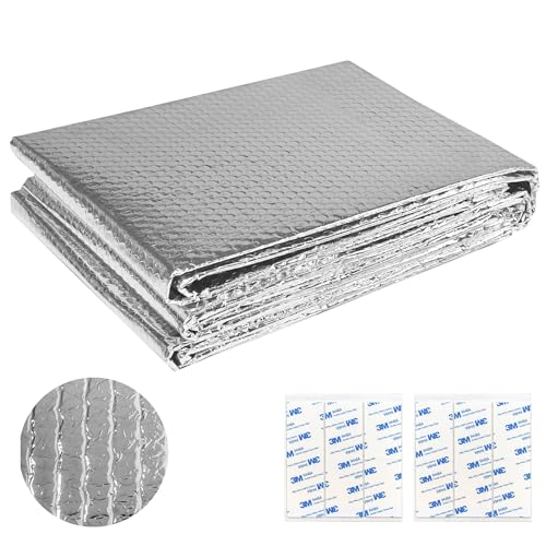 Aufun 0.6x5m Aluminisierte Isolierfolie Dämmfolie Doppelte Alu-Luftpolsterfolie Dachisolierung, Heizkörper Reflexionsfolie Isolierungsfolie Wärmehaltung (3㎡) von AufuN