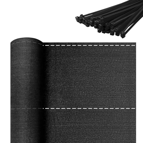 Aufun 1.2 x 10 m Windschutz Zaunblende Sichtschutz Sonnenschutz Schattiernetz Tennisblende aus HDPE 150 g/m² Schattiergewebe für Garten, Balkon, Anthrazit von AufuN