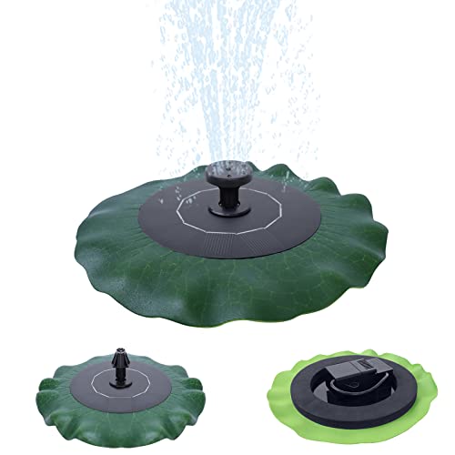 Aufun 1.4W Solar Springbrunnen, Lotusblatt Teichpumpe Brunnen Solarpumpe Fontäne für Gartenteiche, Fisch-Behälter, Garten Springbrunnen Wasserspiel Dekoration von AufuN