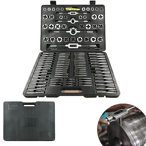 Aufun 110-teiliges Gewindeschneider-Set, Grobgewindeschneider, Feingewindebohrer, Hand Gewindebohrer-Set Metrisch M2-M18, inklusive Aufbewahrungsbox von AufuN