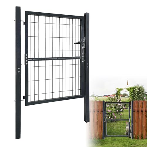 Aufun 125 x100cm Gartentür Gartentor für Stabmattenzaun Hoftor Zauntür Gartenpforte Inkl. Schloss, Pfosten und Befestigungsmaterial, Zauntor, Zauntür, Gartenzaun, Anthrazit Aufun 125 x100cm Gartentür Gartentor für Stabmattenzaun Hoftor Zauntür Gartenpforte Inkl. Schloss, Pfosten und Befestigungsmaterial, Zauntor, Zauntür, Gartenzaun, Anthrazit von AufuN