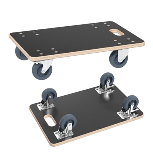 Aufun 1x Rollbrett Transportroller 60x40x14.5 cm mit Bremse, Möbelroller Rollbretter Transport mit Transporthilfe Umzug Möbel-Transport bis zu 200 kg Traglast, robust & sicher von AufuN