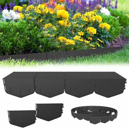 Aufun 20 Meter Flexible Rasenkante Kunststoff Schwarz 100 Stück, Höhe 20cm Unsichtbare Raseneinfassung - Einfach zu montieren - Stabile Beeteinfassung Beetumrandung Garten Pflasterkante Aufun 20 Meter Flexible Rasenkante Kunststoff Schwarz 100 Stück, Höhe 20cm Unsichtbare Raseneinfassung - Einfach zu montieren - Stabile Beeteinfassung Beetumrandung Garten Pflasterkante von AufuN