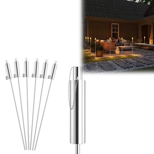 Aufun 24x Gartenfackeln aus Edelstahl für Draußen Öl 330 ml, Öllampe, kindersicherer Verschluss, mit Dochte, 115 cm Hoch, rostfrei für Balkon und Terrasse Outdoor Aufun 24x Gartenfackeln aus Edelstahl für Draußen Öl 330 ml, Öllampe, kindersicherer Verschluss, mit Dochte, 115 cm Hoch, rostfrei für Balkon und Terrasse Outdoor von AufuN