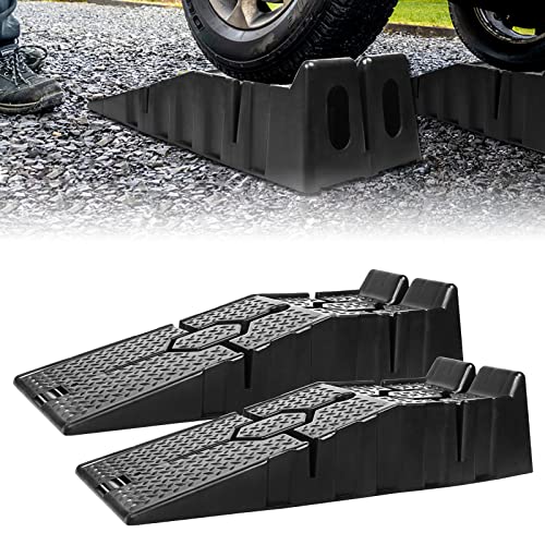 Aufun 2er-Set Auffahrrampe PKW Schwarz, Hochbelastbare Rampe Auto bis 2500 kg/2.5T, Breite bis 330 mm, KFZ Rampe für jeden Untergrund, mit Überfahrschutz Aufun 2er-Set Auffahrrampe PKW Schwarz, Hochbelastbare Rampe Auto bis 2500 kg/2.5T, Breite bis 330 mm, KFZ Rampe für jeden Untergrund, mit Überfahrschutz von AufuN