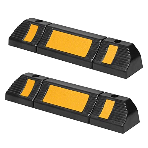 Aufun 2er Set Radstopper Parkplatzbegrenzung Anfahrschutz, Gummi Parkplatz-Markierung mit Gelb Reflektierende Streifen für Parkplätze und Garagen 60x12x10 cm Aufun 2er Set Radstopper Parkplatzbegrenzung Anfahrschutz, Gummi Parkplatz-Markierung mit Gelb Reflektierende Streifen für Parkplätze und Garagen 60x12x10 cm von AufuN