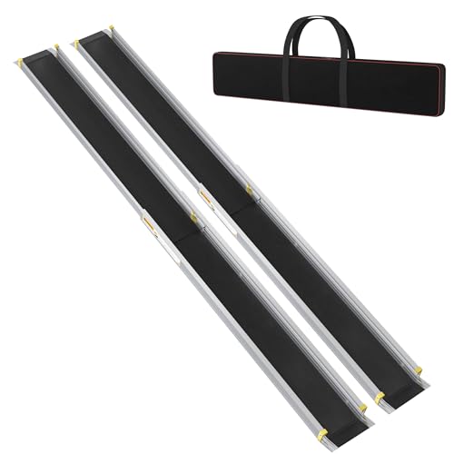 Aufun 2pcs Rollstuhlrampe Aluminium Teleskop 121-183-213c mit Tasche, rutschfeste Verlängbare Teleskoprampe mit 272KG Ladenkapazität Ideal für Handrollstühle, Elektrowehllstühle und Rollatoren Aufun 2pcs Rollstuhlrampe Aluminium Teleskop 121-183-213c mit Tasche, rutschfeste Verlängbare Teleskoprampe mit 272KG Ladenkapazität Ideal für Handrollstühle, Elektrowehllstühle und Rollatoren von AufuN