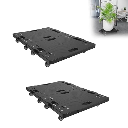 Aufun 4X Rollbrett Transportroller 52x39 cm Möbelroller Rollbretter Modular Spleißbar Umzugshelfer MöBeltransportrollen mit 360° Drehbare Rollen Transporthilfe Umzug bis zu 150 kg Traglast von AufuN