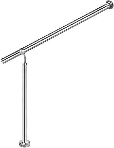 AUFUN Handlauf Edelstahl Eingangsgeländer Geländer für Treppen Wandhandlauf Treppengeländer Winkel Einstellbar für Drinnen und Draußen Treppenhaus 100 x 90 cm (L x H) von AufuN