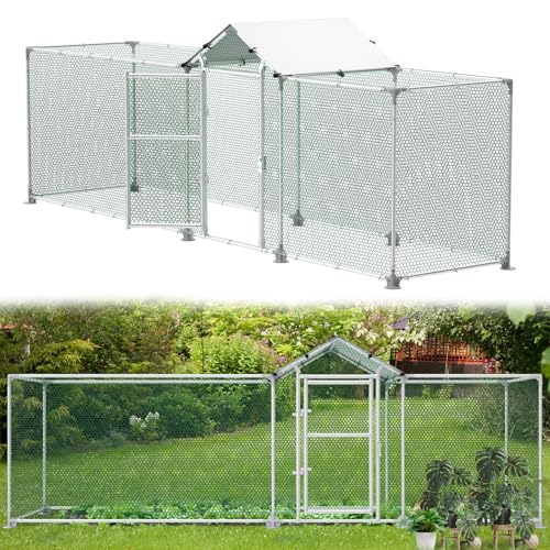 Aufun Freilaufgehege 4x1x1.5M Hühnerstall Außengehege mit Schloss, Verzinkter Stahlrahmen, Kleintierstall Hühnerhaus PVC-beschichtetes Schatten Dach für Haustierkäfig Vogelkäfig Kleintiere Aufun Freilaufgehege 4x1x1.5M Hühnerstall Außengehege mit Schloss, Verzinkter Stahlrahmen, Kleintierstall Hühnerhaus PVC-beschichtetes Schatten Dach für Haustierkäfig Vogelkäfig Kleintiere von AufuN